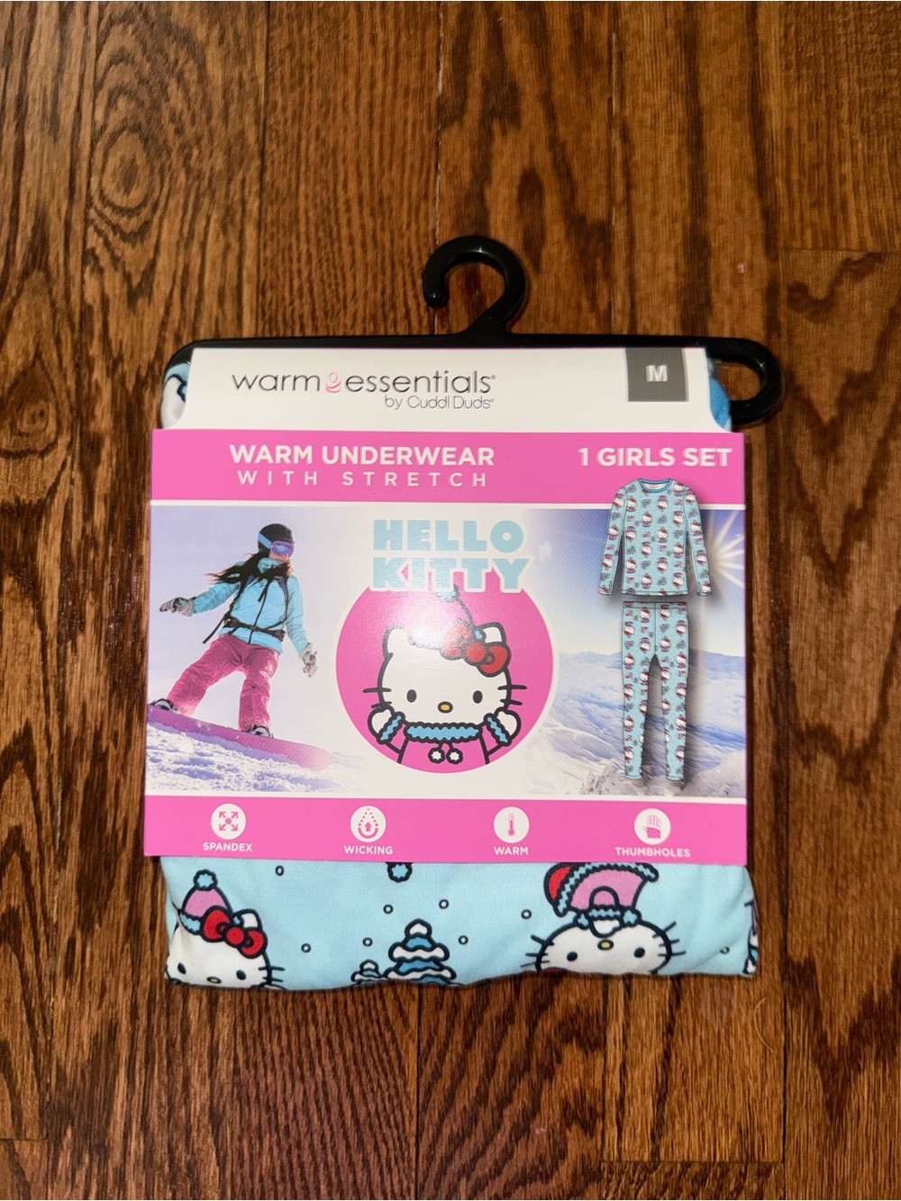 Warm Essentials Hello Kitty Girls Light Blue Thermal Underwear Set - M